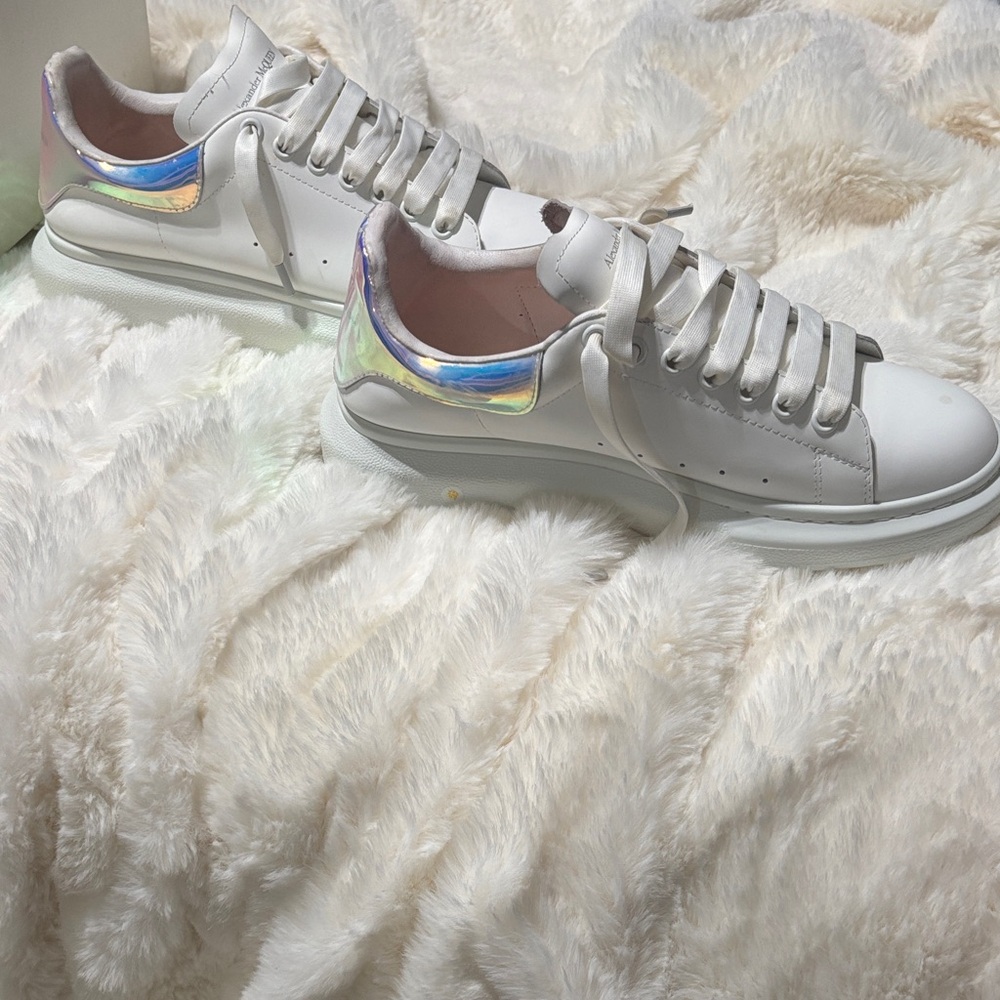 Alexander McQueen Men’s White Sneakers with Iridescent Detail - Picture 3 of 4